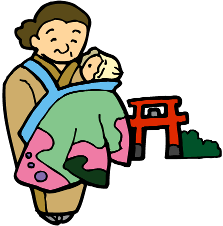 A visit to a Shinto shrine with a newborn child.